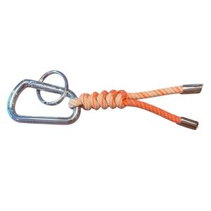 lululemon athletica Orange and Peach Rope Keychain with Silver Hardware